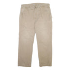 CARHARTT Mens Cotton Blend Beige Regular Fit Straight Leg Trousers W44 L30