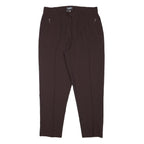 LINEAV Womens Relaxed Brown Polyester Blend Trousers W34 L28 Zip Closure