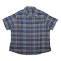 EDDIE BAUER Mens Blue & Brown Check Shirt 2XL Cotton Short Sleeve Casual