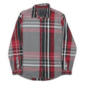 GUESS Mens Red Black & Grey Check Shirt L Slim Fit Long Sleeve Casual