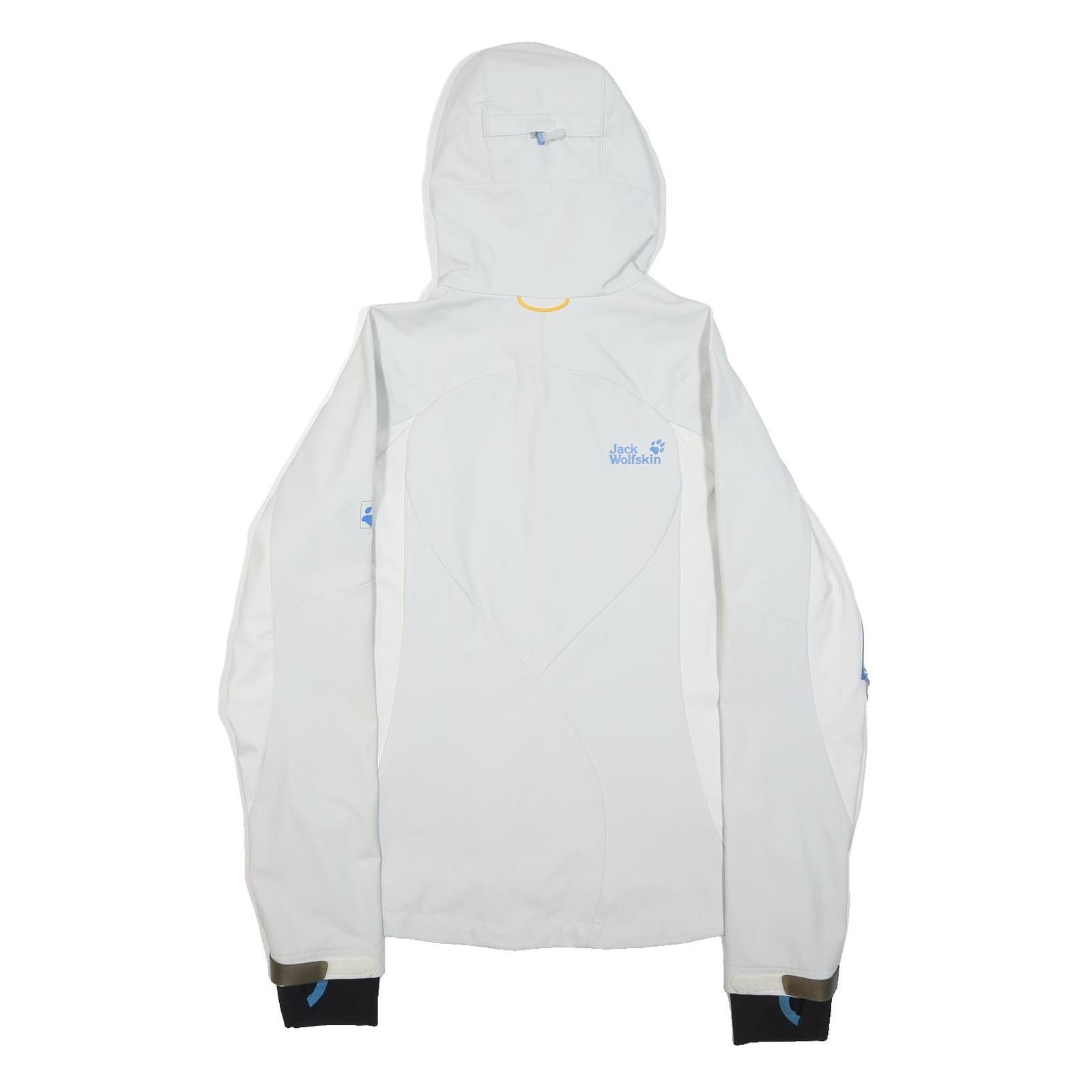 JACK WOLFSKIN Womens White Softshell Jacket M Polyester Zip Hooded Outdoor Sport