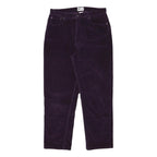 FASHION BUG Womens Cotton Blend Purple Relaxed Straight Trousers W32 L28