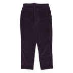 FASHION BUG Womens Cotton Blend Purple Relaxed Straight Trousers W32 L28