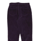 FASHION BUG Womens Cotton Blend Purple Relaxed Straight Trousers W32 L28