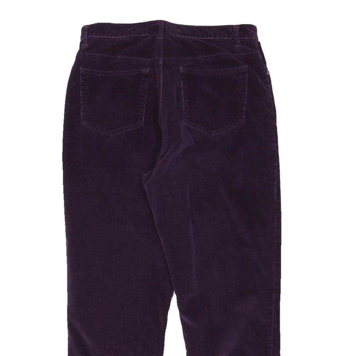 FASHION BUG Womens Cotton Blend Purple Relaxed Straight Trousers W32 L28