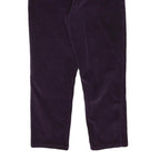 FASHION BUG Womens Cotton Blend Purple Relaxed Straight Trousers W32 L28