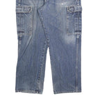 DICKIES Mens Regular Blue Denim Straight Jeans W38 L30 Workwear Pocket Zip