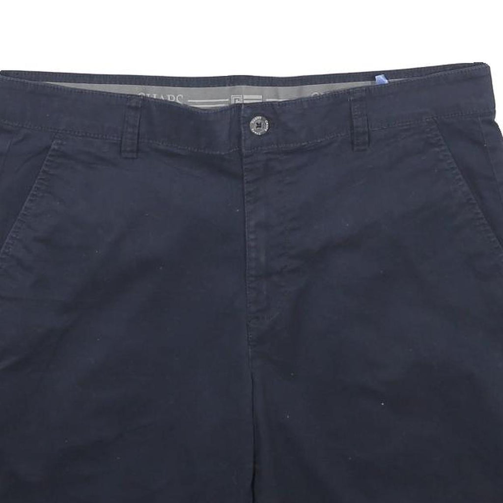 CHAPS Mens Shorts Navy Casual Classic L W34 Cotton Blend Button Plain