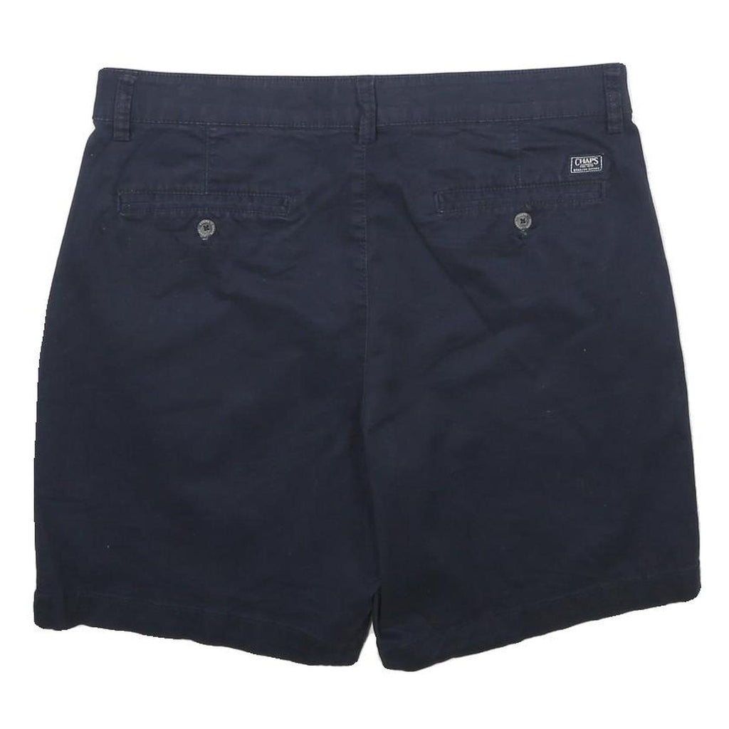 CHAPS Mens Shorts Navy Casual Classic L W34 Cotton Blend Button Plain