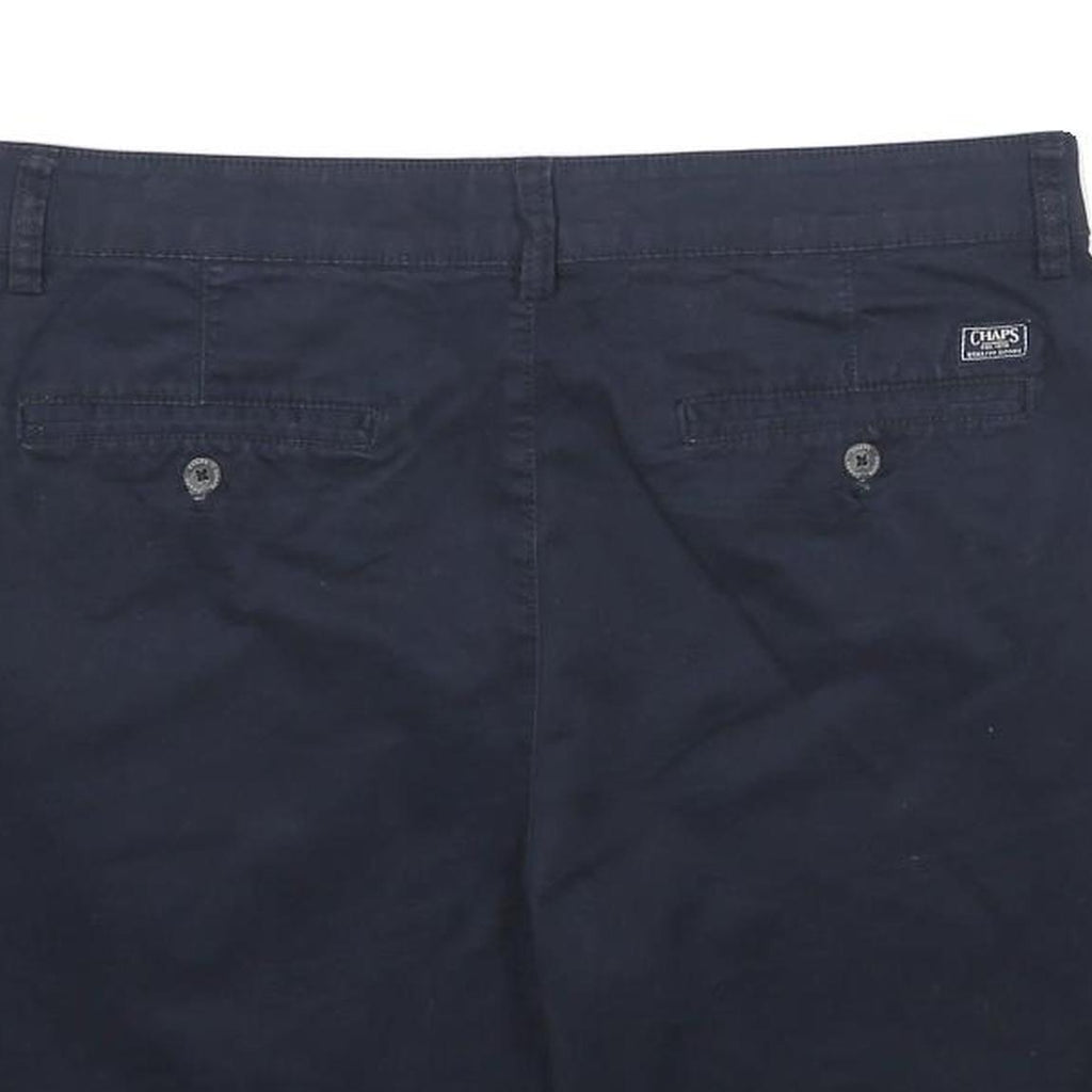 CHAPS Mens Shorts Navy Casual Classic L W34 Cotton Blend Button Plain