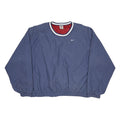 NIKE Womens Blue Crew Neck L Nylon Pullover Sweatshirt Casual Sporty