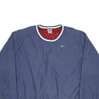 NIKE Womens Blue Crew Neck L Nylon Pullover Sweatshirt Casual Sporty
