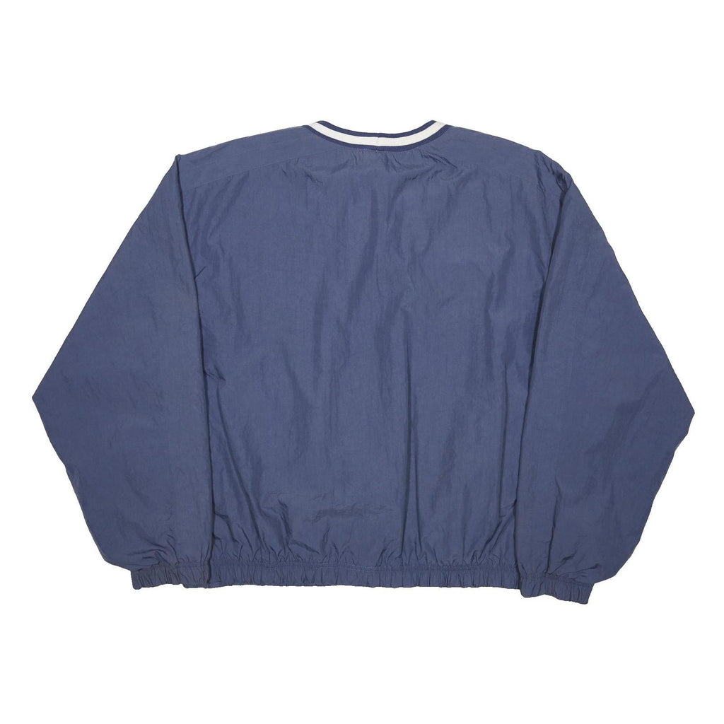NIKE Womens Blue Crew Neck L Nylon Pullover Sweatshirt Casual Sporty