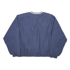 NIKE Womens Blue Crew Neck L Nylon Pullover Sweatshirt Casual Sporty