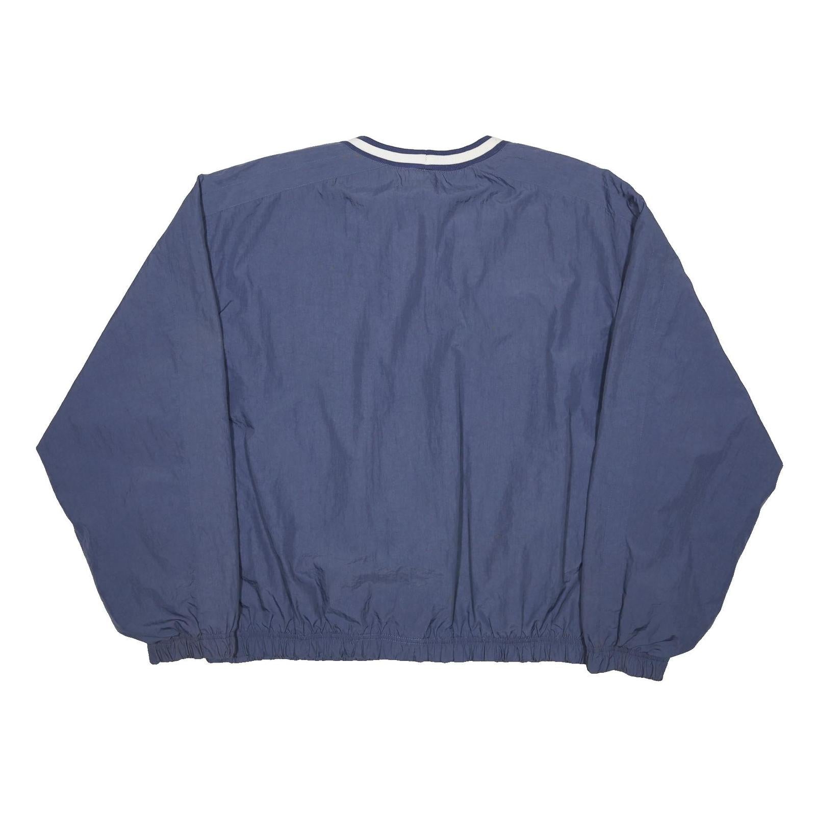 NIKE Womens Blue Crew Neck L Nylon Pullover Sweatshirt Casual Sporty