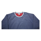 NIKE Womens Blue Crew Neck L Nylon Pullover Sweatshirt Casual Sporty