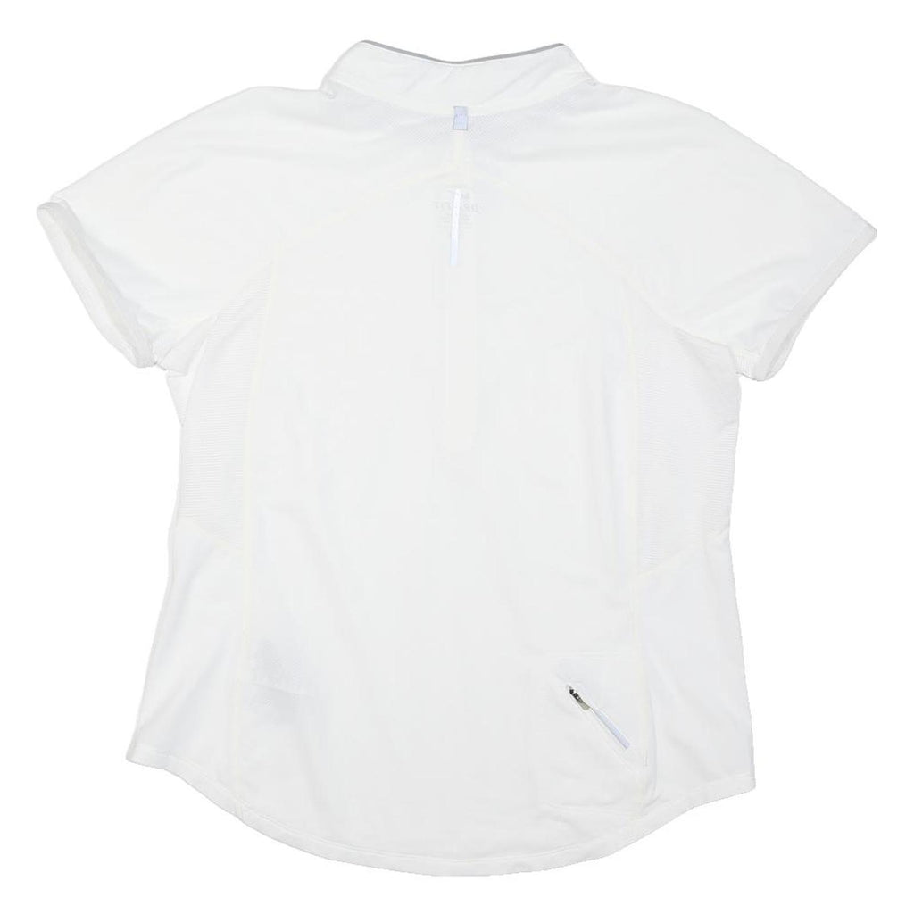 NIKE RUNNING Womens White Running T-Shirt L Short Sleeve 1/4 Zip Lightweight