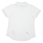 NIKE RUNNING Womens White Running T-Shirt L Short Sleeve 1/4 Zip Lightweight