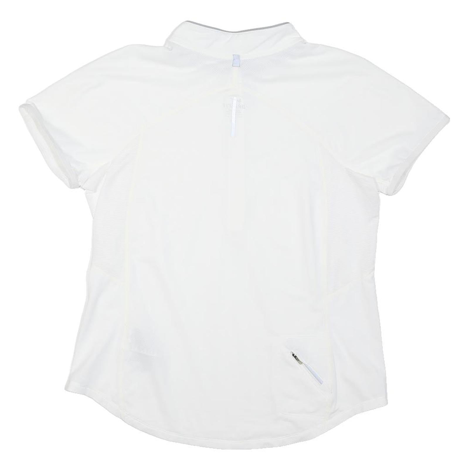 NIKE RUNNING Womens White Running T-Shirt L Short Sleeve 1/4 Zip Lightweight