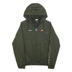 ELLESSE Womens Green Zip Hooded Jacket XS Polyester Blend Logo Print