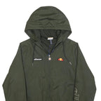 ELLESSE Womens Green Zip Hooded Jacket XS Polyester Blend Logo Print