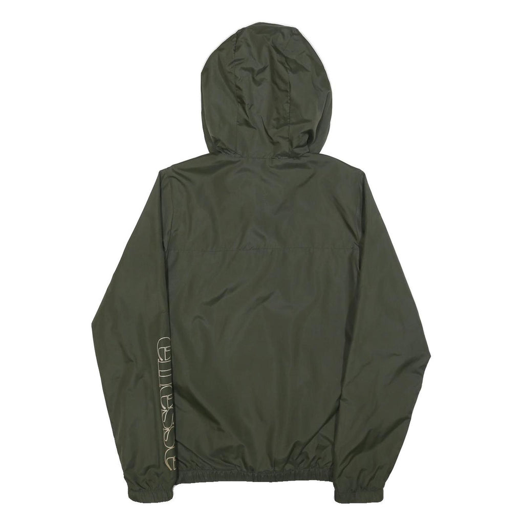 ELLESSE Womens Green Zip Hooded Jacket XS Polyester Blend Logo Print