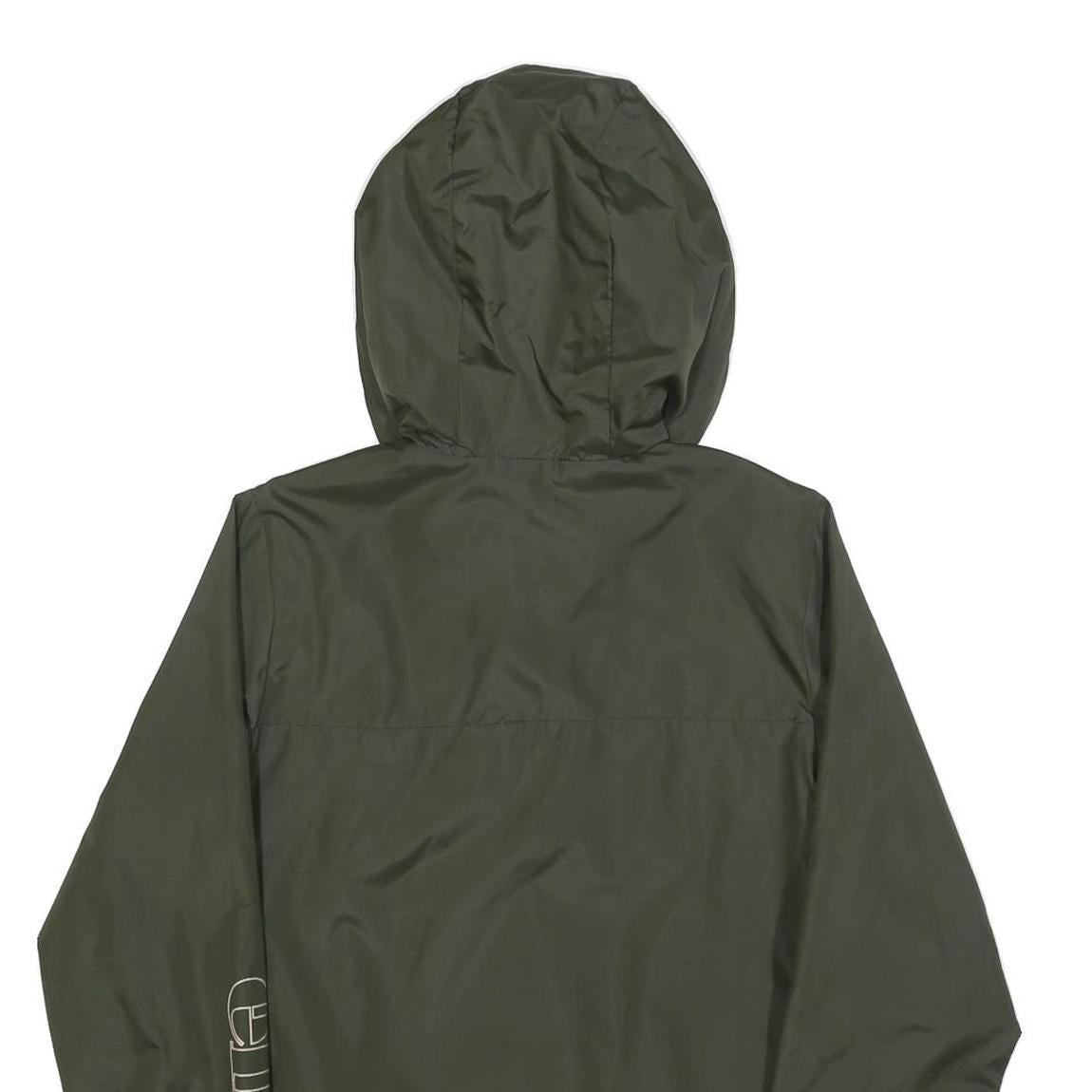 ELLESSE Womens Green Zip Hooded Jacket XS Polyester Blend Logo Print