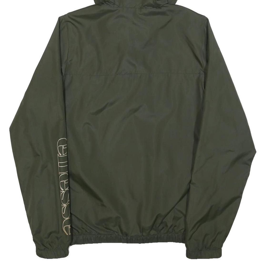 ELLESSE Womens Green Zip Hooded Jacket XS Polyester Blend Logo Print
