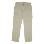 SCHOFFE Mens Regular Beige Trousers W34 L32 Polyester Blend Zip Casual Outdoor