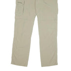 SCHOFFE Mens Regular Beige Trousers W34 L32 Polyester Blend Zip Casual Outdoor
