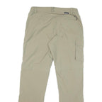 SCHOFFE Mens Regular Beige Trousers W34 L32 Polyester Blend Zip Casual Outdoor