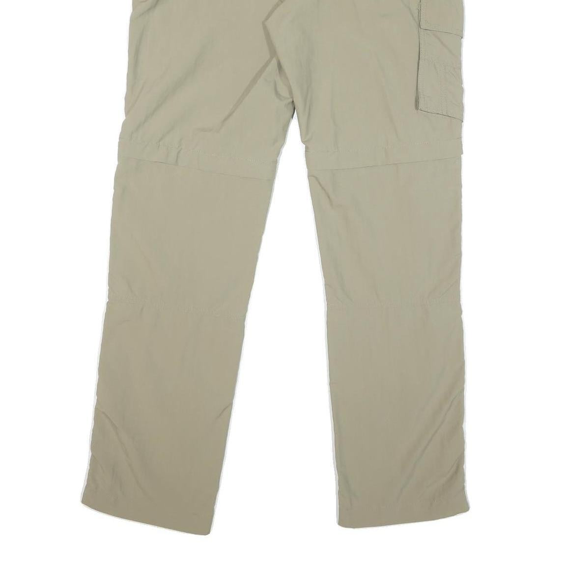 SCHOFFE Mens Regular Beige Trousers W34 L32 Polyester Blend Zip Casual Outdoor