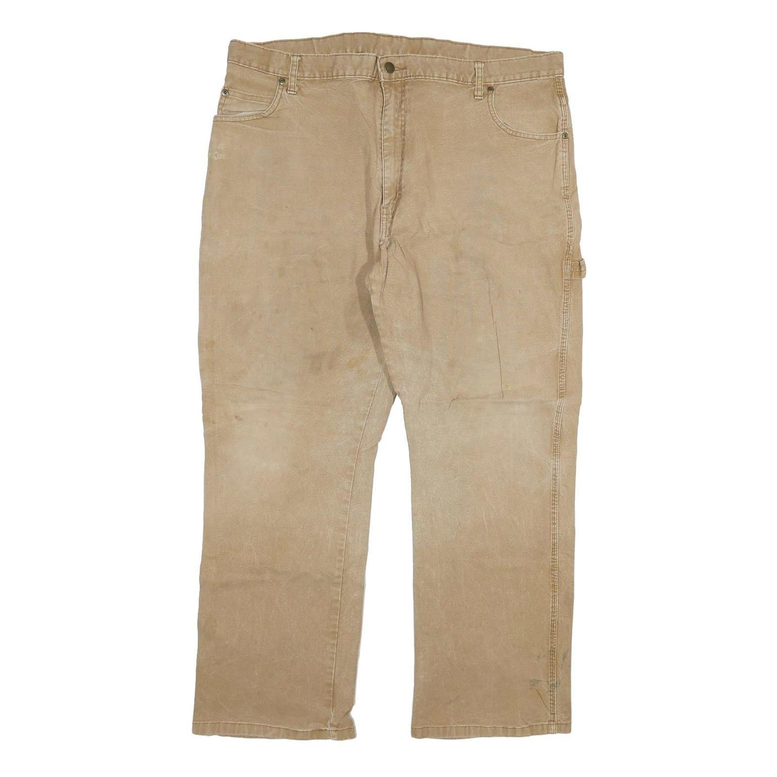 DICKIES Mens Regular Fit Jeans Beige Cotton Blend W40 L30 Workwear Utility