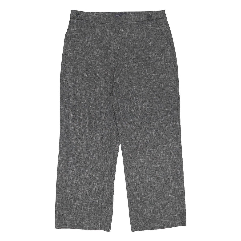 M&S Womens Polyester Blend Grey Relaxed Straight Leg Trousers W34 L27 Workwear