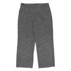 M&S Womens Polyester Blend Grey Relaxed Straight Leg Trousers W34 L27 Workwear