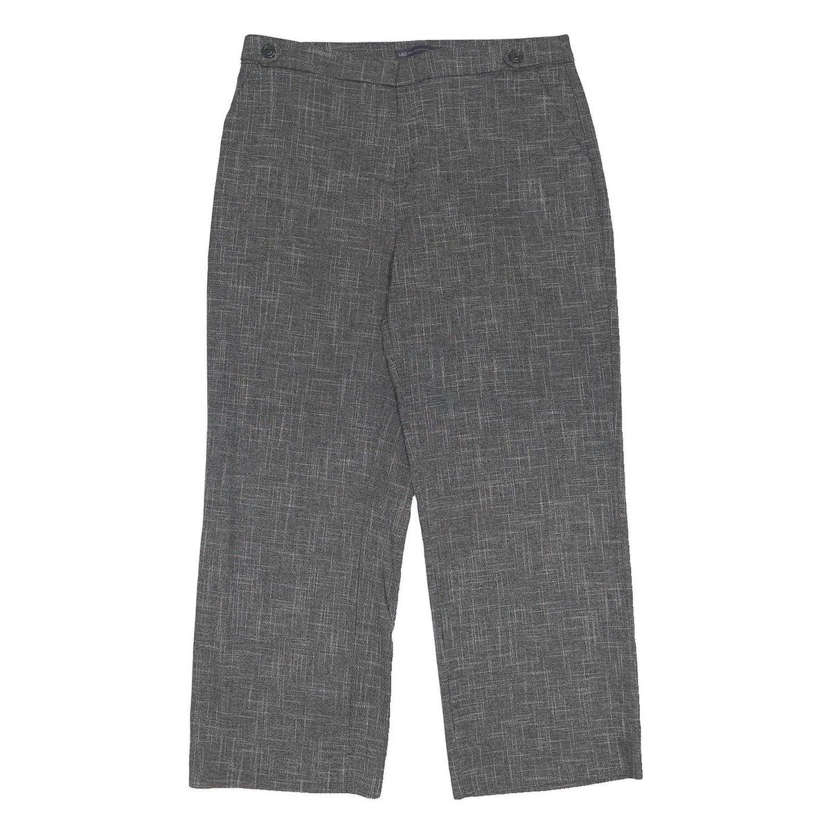 M&S Womens Polyester Blend Grey Relaxed Straight Leg Trousers W34 L27 Workwear