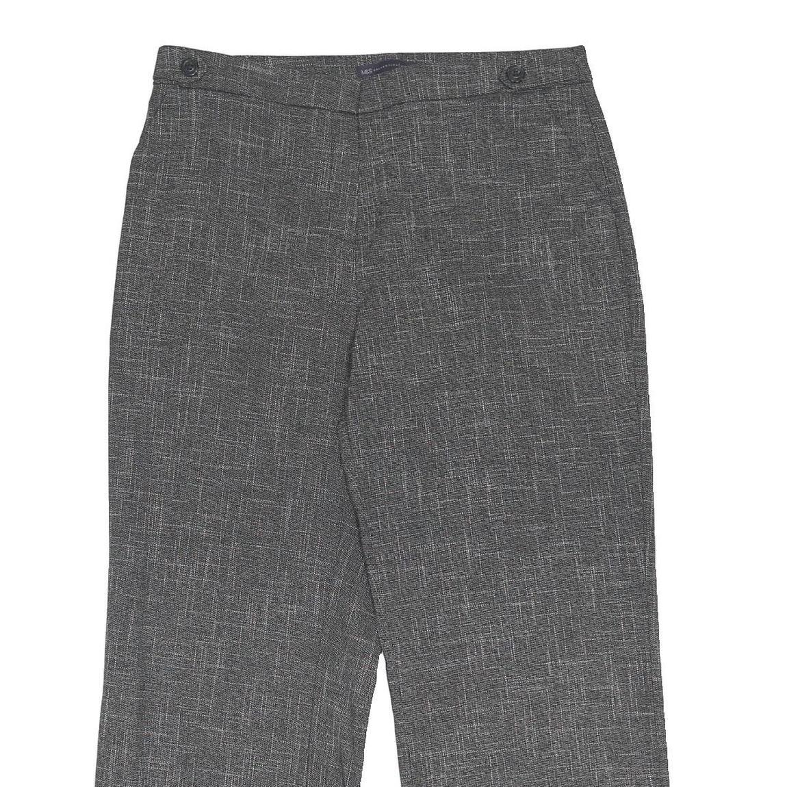 M&S Womens Polyester Blend Grey Relaxed Straight Leg Trousers W34 L27 Workwear