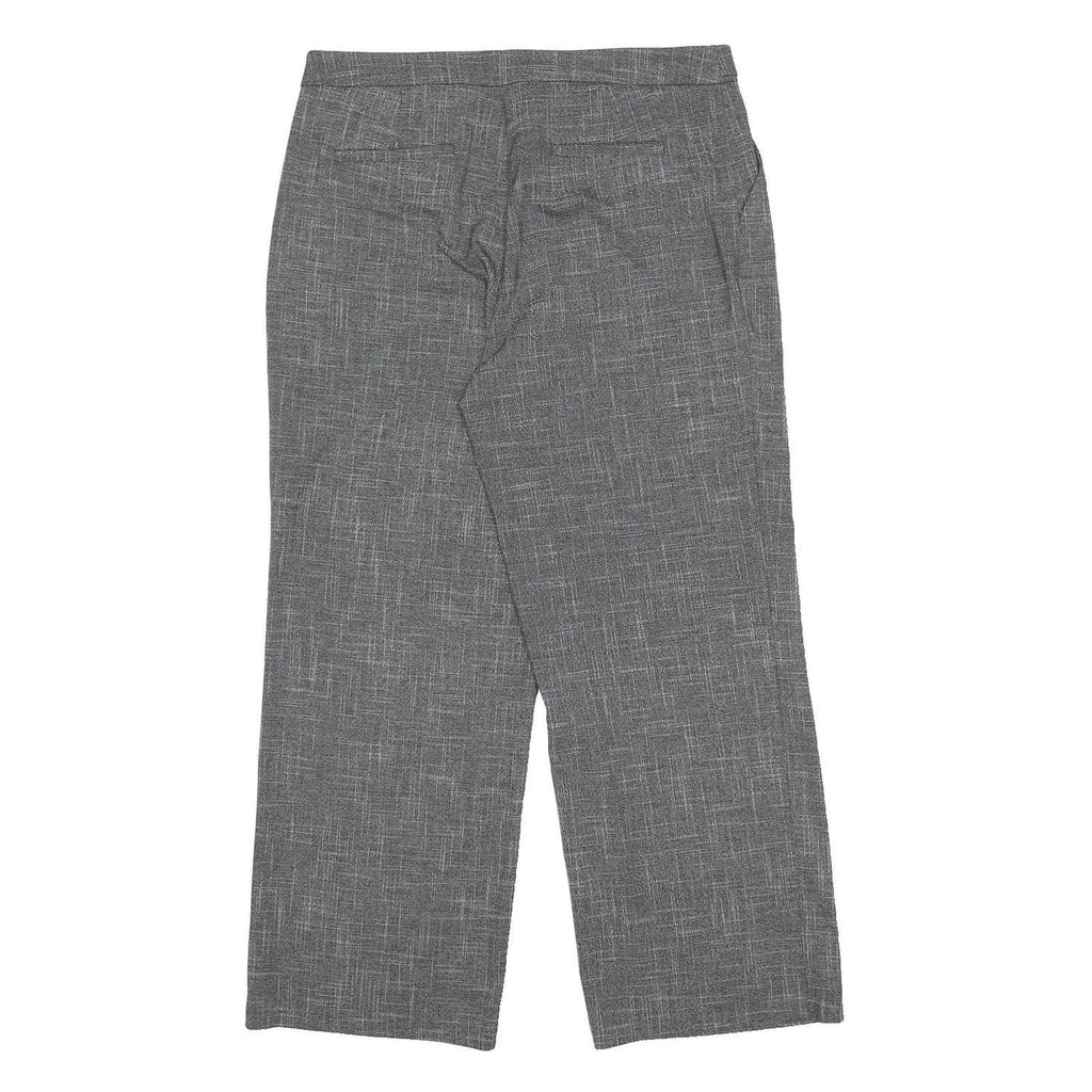 M&S Womens Polyester Blend Grey Relaxed Straight Leg Trousers W34 L27 Workwear
