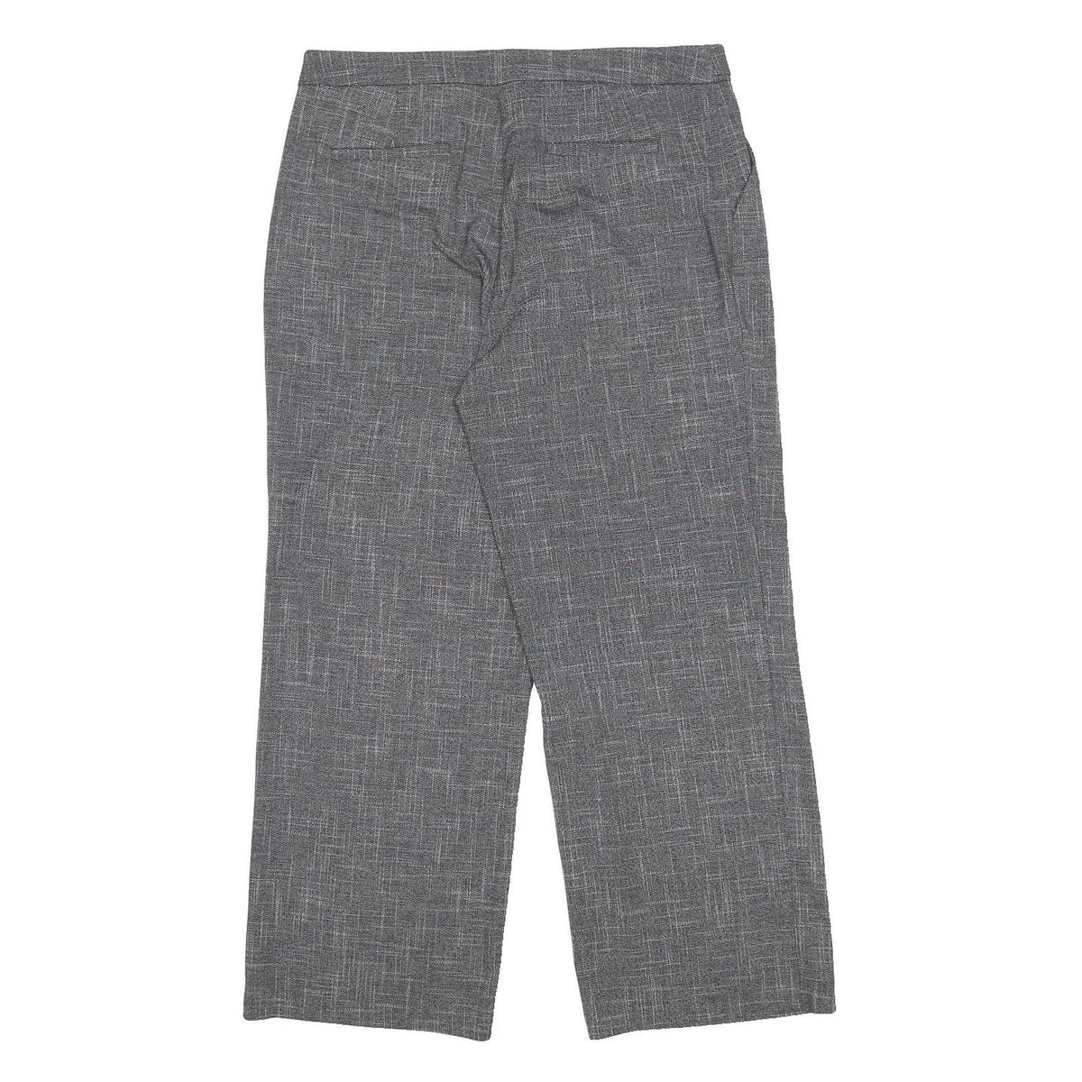 M&S Womens Polyester Blend Grey Relaxed Straight Leg Trousers W34 L27 Workwear