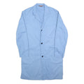 LUTTEURS Mens Blue Cotton Button Jacket M Plain Lightweight Casual Style
