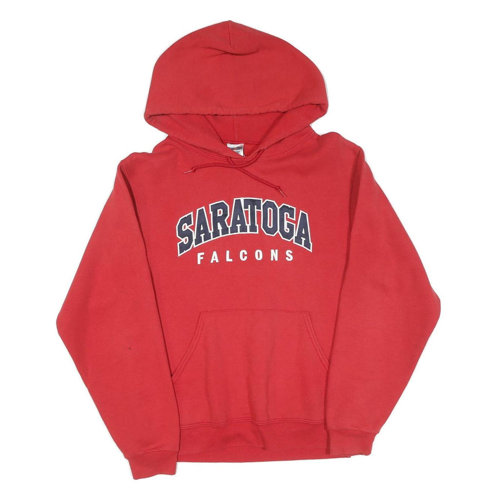 Mens Red Saratoga Falcons Hoodie Pullover S Cotton Casual Sportswear