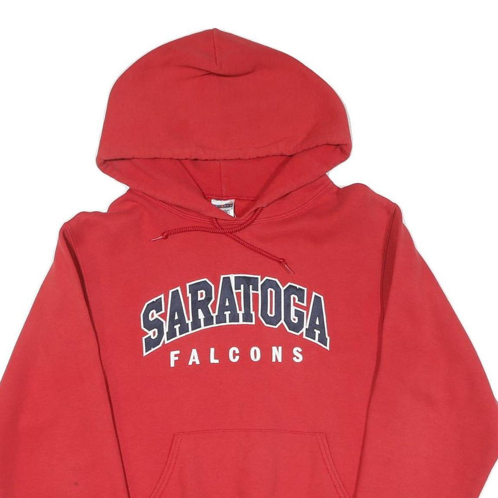 Mens Red Saratoga Falcons Hoodie Pullover S Cotton Casual Sportswear