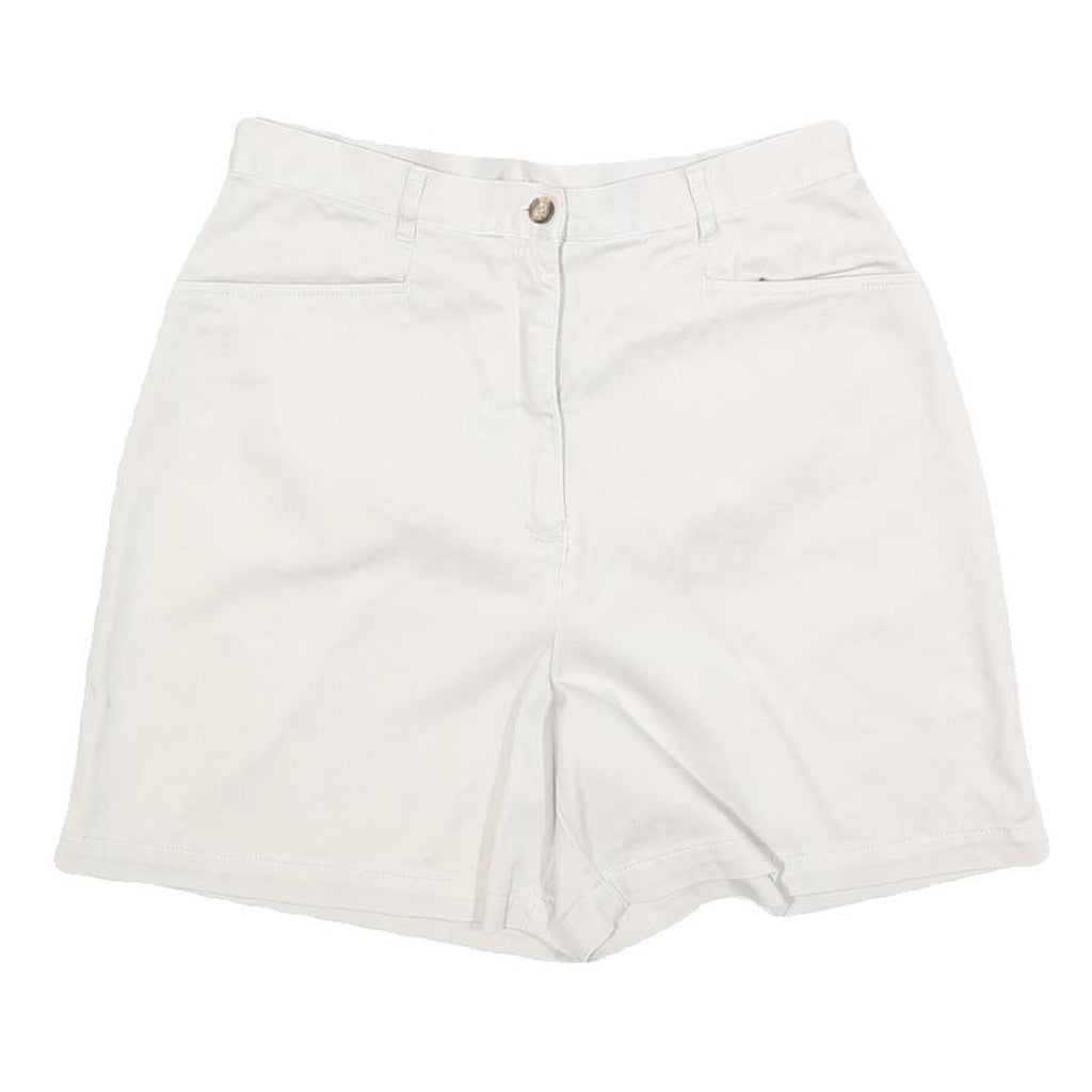KIM RODGERS Womens White Casual Cotton Blend Shorts S W28 Comfortable Summer
