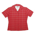 JACK WOLFSKIN Womens Red Checked Shirt UK 10 Button Short Sleeve Casual Outdoor