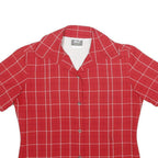 JACK WOLFSKIN Womens Red Checked Shirt UK 10 Button Short Sleeve Casual Outdoor