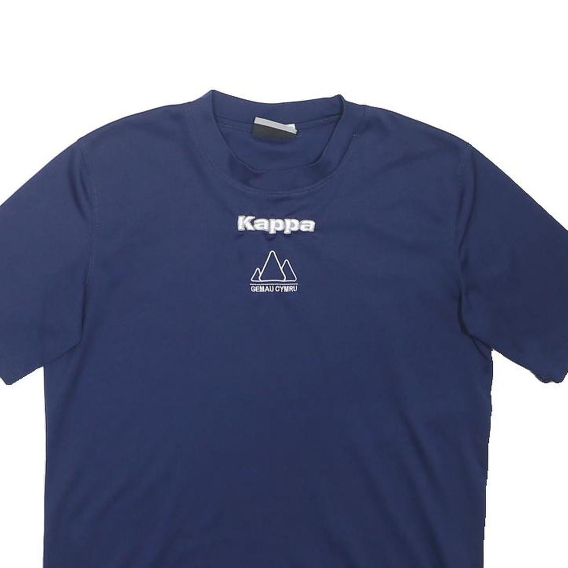 KAPPA Mens Blue Graphic T-Shirt M Short Sleeve Crew Neck Polyester Casual