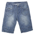 Mens Blue Casual Denim Style Cotton Blend Shorts M W32 Pocket Detail