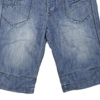 Mens Blue Casual Denim Style Cotton Blend Shorts M W32 Pocket Detail
