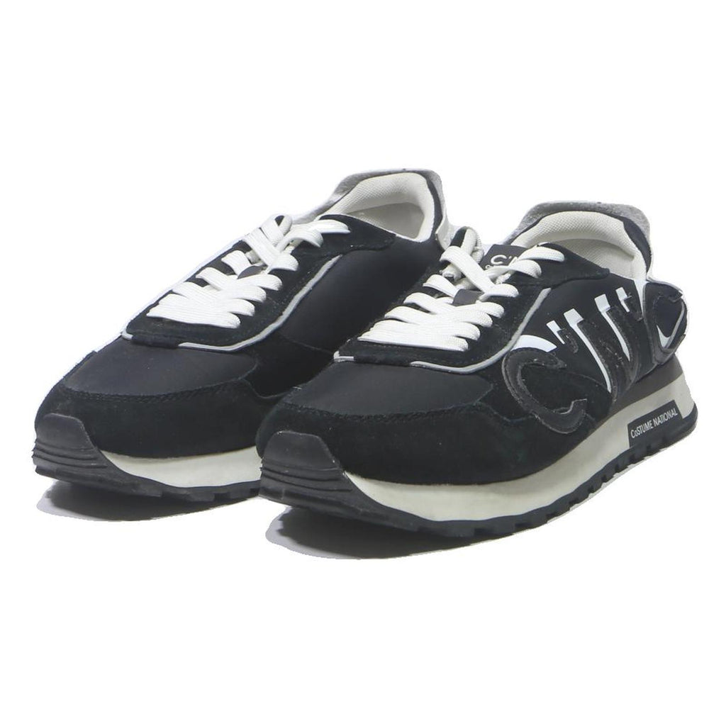 C'N'C Womens Lace-Up Trainers Black & White Synthetic UK 8 Lightweight Casual