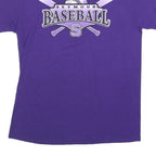 GILDAN Mens Purple Seymour Baseball Graphic T-Shirt M Short Sleeve Crew Neck
